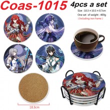 Honkai Star Rail game coasters coffee cup mats pads(4pcs a set)