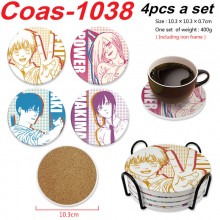 Chainsaw Man anime coasters coffee cup mats pads(4pcs a set)