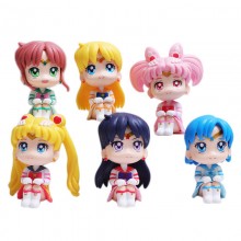 Sailor Moon sitting anime figures set(6pcs a set)(...