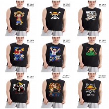 One Piece anime cotton sleeveless vest t-shirts