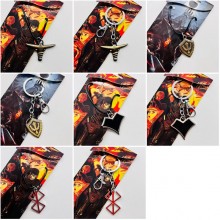 Berserk anime alloy necklace key chains