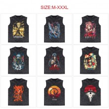 Naruto anime 250g cotton direct injection sleeveless vest t-shirts