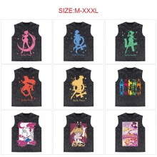 Sailor Moon anime 250g cotton direct injection sleeveless vest t-shirts