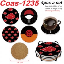 Naruto anime coasters coffee cup mats pads(4pcs a ...