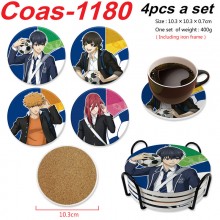 Blue Lock anime coasters coffee cup mats pads(4pcs...