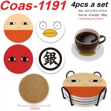 Gintama anime coasters coffee cup mats pads(4pcs a...