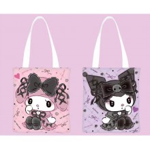 Sanrio Melody Cinnamoroll Kuromi anime zipper canvas handbag shopping bag