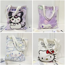 Sanrio Melody kitty Cinnamoroll Kuromi anime canvas handbag shopping bag