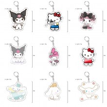 Sanrio Melody kitty Cinnamoroll Kuromi anime acrylic key chains