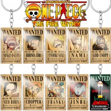 One Piece wanted anime alloy dog tag key chains