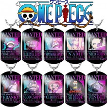 One Piece wanted anime alloy dog tag necklaces