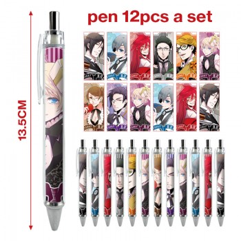 Kuroshitsuji Black Butler anime ballpoint pen ball pens(12pcs a set)