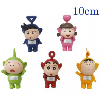 Crayon Shin-chan cos Teletubbies anime figures set(5pcs a set)(OPP bag)