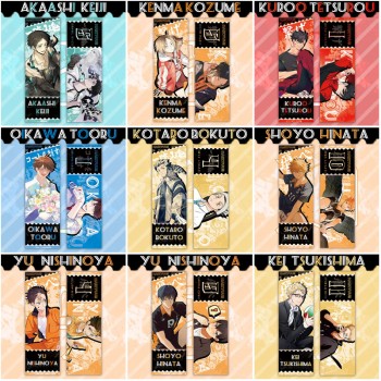 Haikyuu anime laser gliter two-sided bookmarks cards 21*7cm