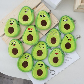 Avocado plush coin purse wallets