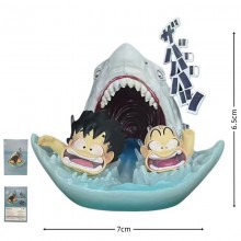 Dragon Ball Krillin and Kid Goku shark attack water escape scene figure