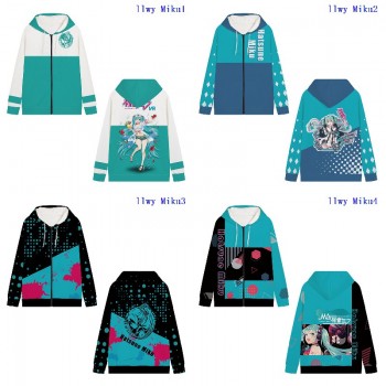 Hatsune Miku anime zipper long sleeve hoodies sweater cloth