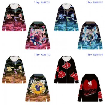 Naruto anime zipper long sleeve hoodies sweater cloth