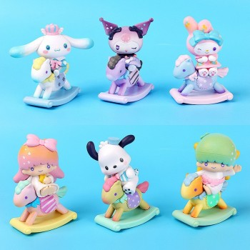 My Melody Cinnamoroll Kuromi Pochacco anime figures set(6pcs a set)(OPP bag)