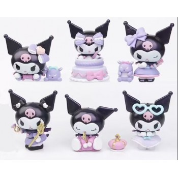 Sanrio Kuromi cake birthday party anime figures set(6pcs a set)(OPP bag)