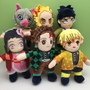 10inches Demon Slayer anime plush dolls set(6pcs a set)