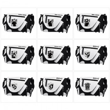 Kaiju No.8 PU black white color crossbody satchel shoulder bag