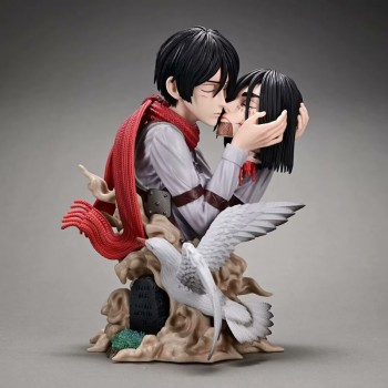 Attack on Titan Kiss of Death Mikasa Ackerman Hold Eren Jaeger head anime figure