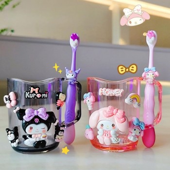 Sanrio Melody Kuromi princess toothbrush mouthwash cup set