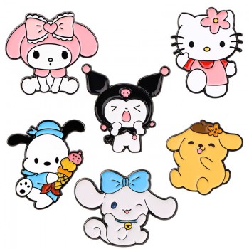 Sanrio Melody kitty Cinnamoroll Kuromi anime alloy brooch pins