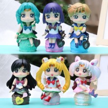 Sailor Moon sitting anime figures set(6pcs a set)(OPP bag)