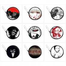 Tokyo ghoul anime pu zipper round wallet coin purs...