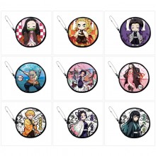 Demon Slayer anime pu zipper round wallet coin pur...