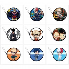 My Hero Academia anime pu zipper round wallet coin...