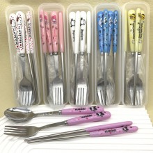 Sanrio Melody kitty Cinnamoroll Kuromi stainless steel spoons forks 3Piece set