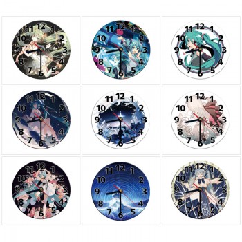 Hatsune Miku anime round wall clocks