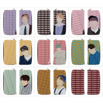 Straykids star anime long zipper wallet purse