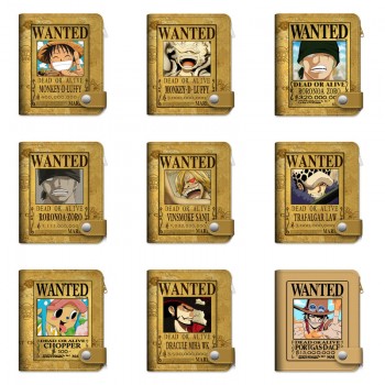 One Piece wanted anime snap wallet buckle purse