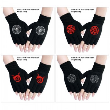 Fullmetal Alchemist anime cotton half finger gloves a pair