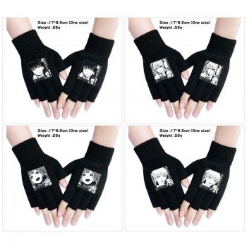 Kakegurui anime cotton half finger gloves a pair