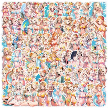 Bikini anime girls waterproof stickers set(100pcs a set)