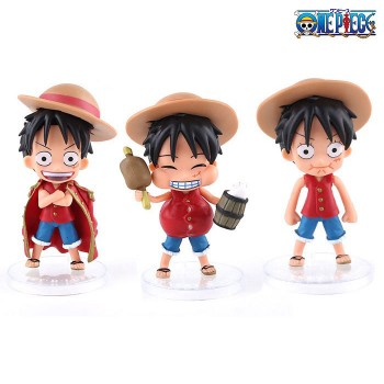 One Piece Luffy figures set(3pcs a set)