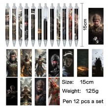 Black Myth Wukong game ballpoint pen ball pens(12pcs a set)