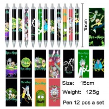 Rick and Morty anime ballpoint pen ball pens(12pcs a set)