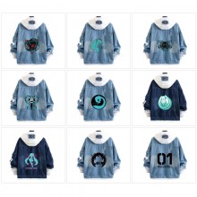 Hatsune Miku anime fake two pieces denim jacket ho...