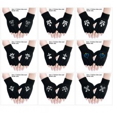 Kingdom Hearts anime cotton half finger gloves a p...