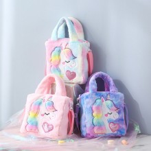 Unicorn anime plush handbag crossbody shoulder bag