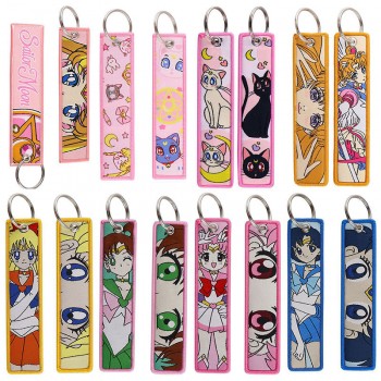 Sailor Moon Woven Label Anime Lanyard Key chain Tag