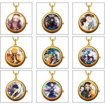 Demon Slayer anime rotating necklace pocket watch