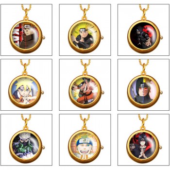 Naruto anime rotating necklace pocket watch