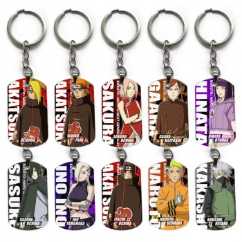 Naruto anime alloy two-sided pendant key chain keychains